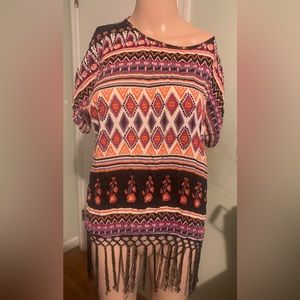 Boohoo fringe top size 2